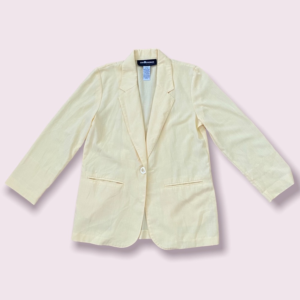 Sag Harbor vintage lightweight lemon yellow blazer